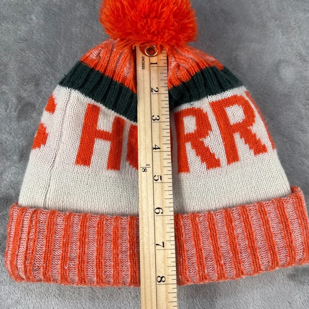 Miami Hurricanes Beanie New Era Unisex OSFM NCAA Football Orange White EUC